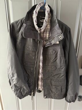 The North Face 3-in-1 Black Jacket with Plaid Liner